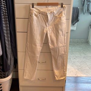 7 For All Mankind Slim Straight White Jeans